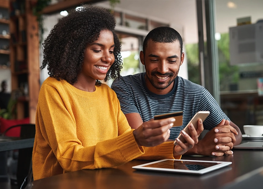 Couple with credit card