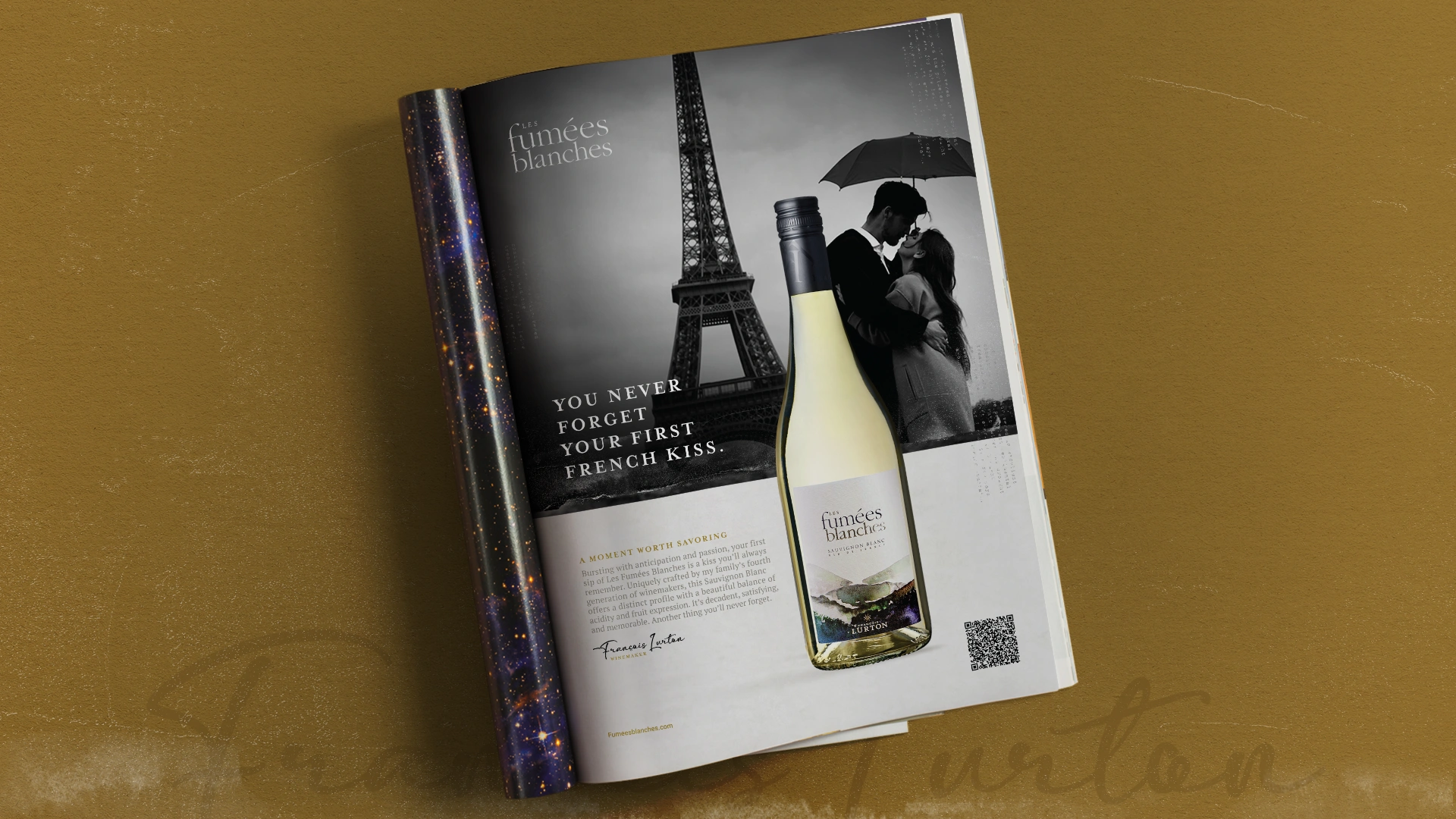 White Wine French Kiss Campaign Print Advertisement