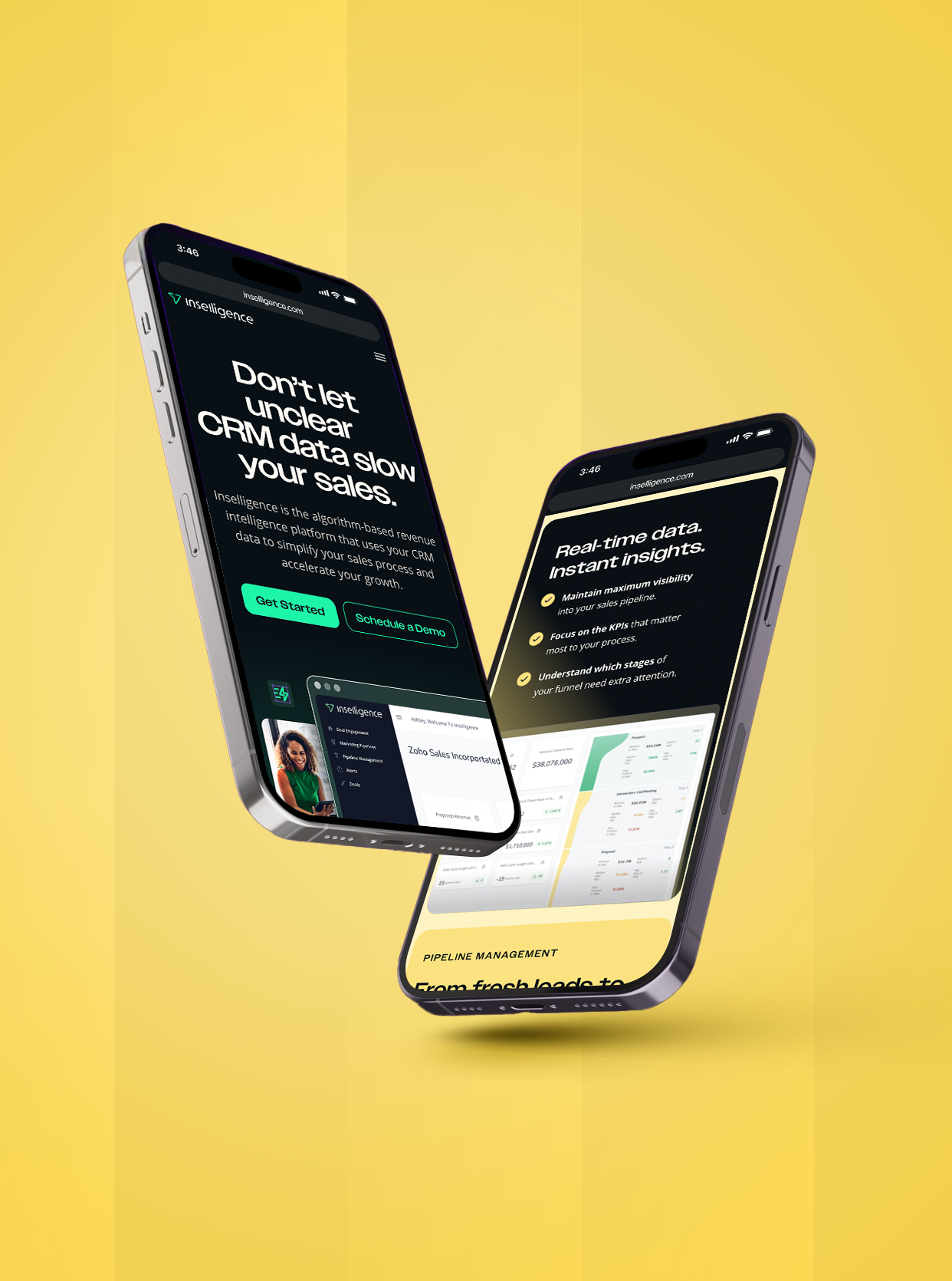 Inselligence mobile website design