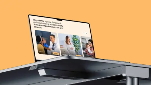 Laptop featuring healthcare website