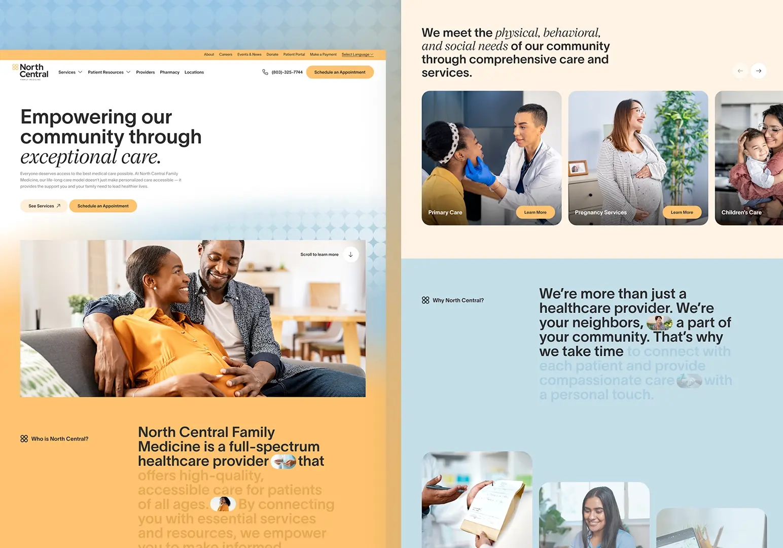 North Central's website landing page