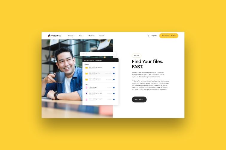 panzura website design and development