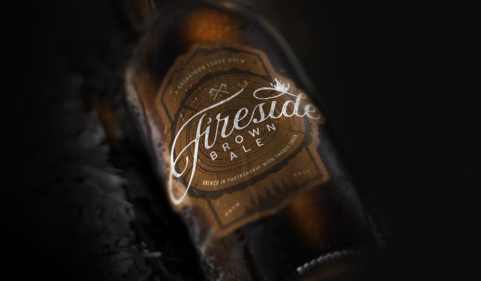 saskatoon lodge beer bottle label design