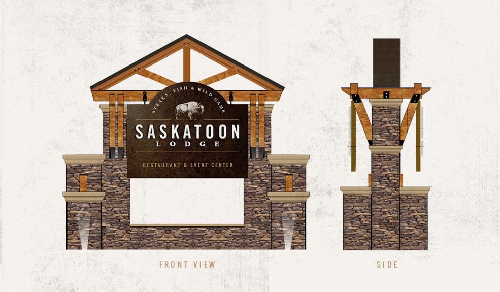 saskatoon lodge signage concept design