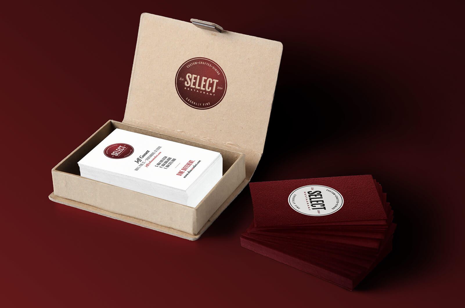 select restaurant branding business cards 1