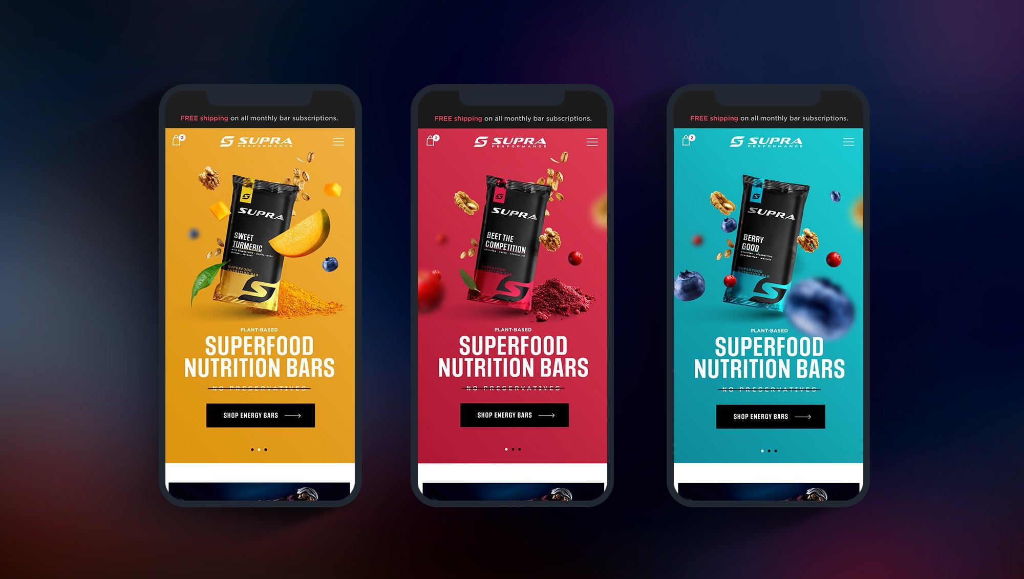 supra mobile website design