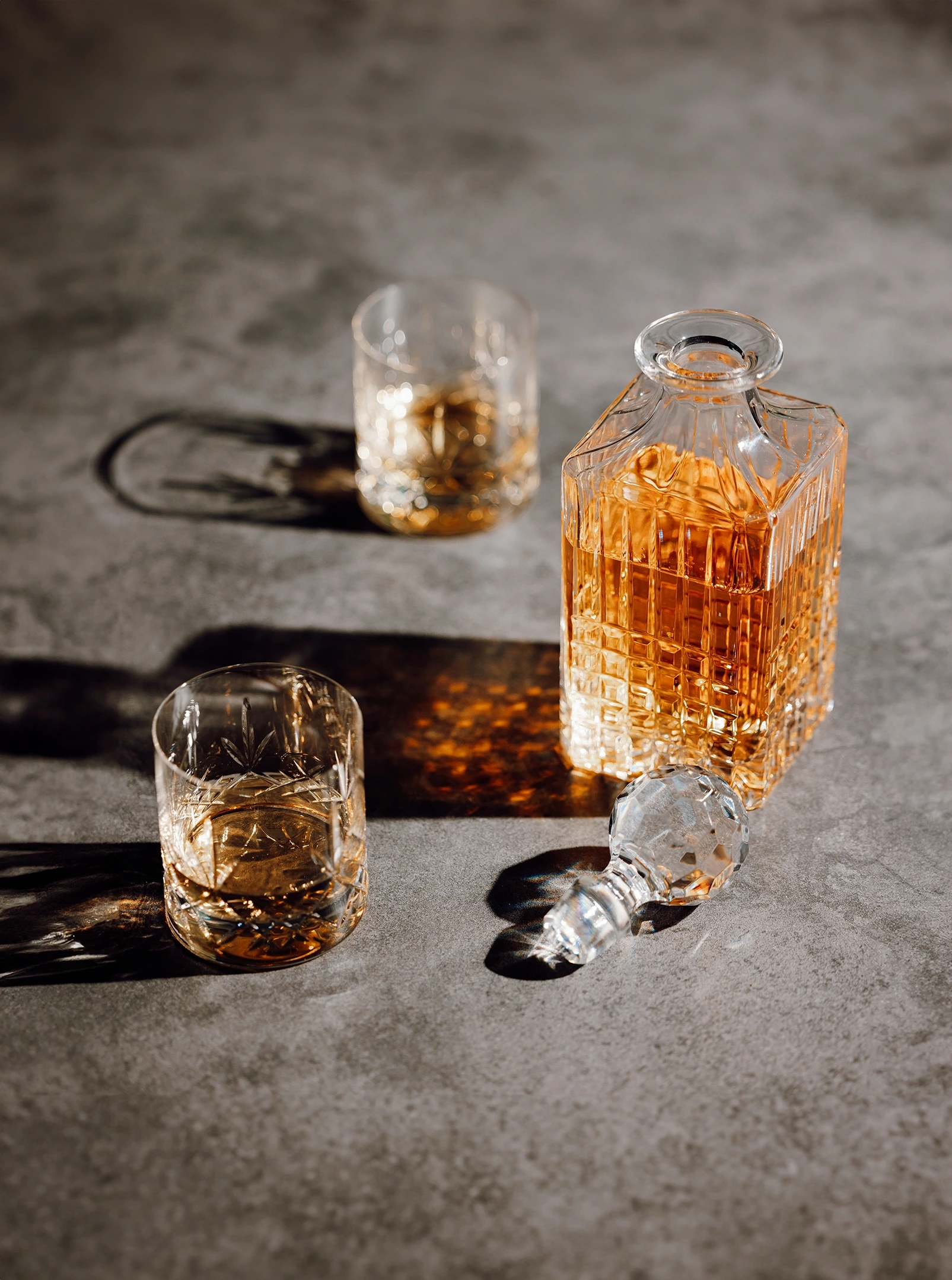 Photography of whiskey glasses